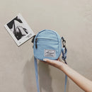 Fashion Women Canvas Patchwork Crossbody Bag Casual Mini Handbags (Blue)