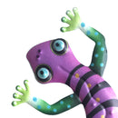 Metal Gecko Wall Outdoor Hanging Statue Home Artwork Fence Decor (Purple) Newly