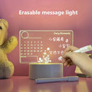 Acrylic Night Light Message Writing Board Home Bedroom Table Lamp (Round) Newly