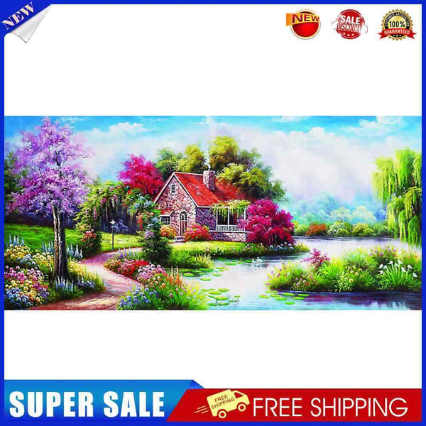Cabin in Woods Oil Paint By Numbers Kits Canvas Picture DIY Wall Art Crafts