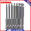 7pcs, 65mm Length Magnetic S2 Steel End Hexagon Head Hex Screwdriver Ball