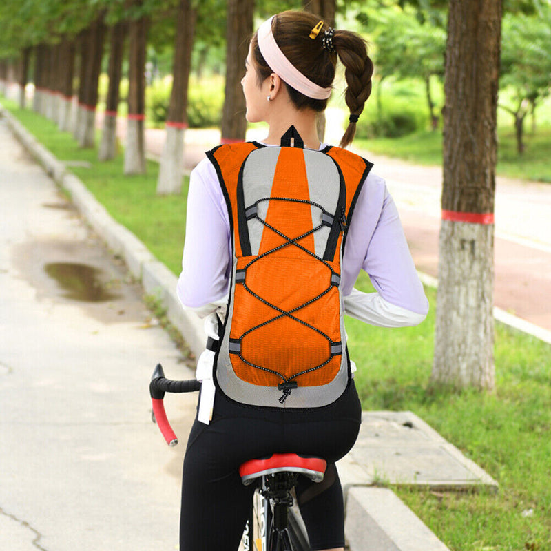 5L Bike Outdoor Sport Cycling Water Bag Backpack Bladder Rucksack (Orange)