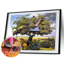 DIY Mosaic Rhinestone Drawing Tree House Full Drill Diamond Painting Home Decor