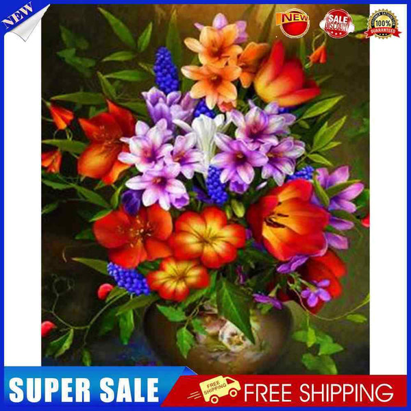 #A Flower Oil Paint By Numbers Kit DIY Picture for Adults Home Decoration Wall G