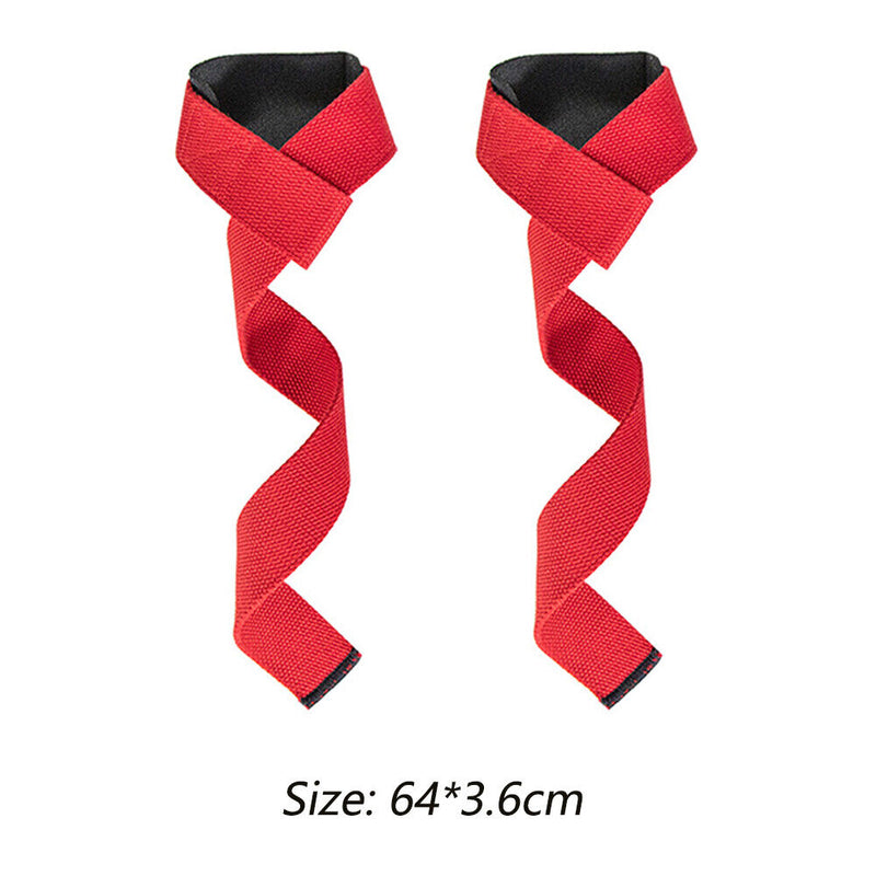 2pcs Gym Lifting Straps Anti-slip Wraps for Powerlifting Training (Red) Newly