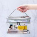 Transparent Waterproof Travel Cosmetic Bag Zippered Large Capacity Storage