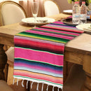 Mexican Serape Striped Table Runner Colorful Shawl Fiesta For W9M9 Deco T4U3