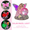 Garden Fairy Statue Waterproof Outdoor Sculpture with Solar Lights (Red) Newly