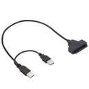 USB 2.0 to SATA 7+15 Pin 22Pin 2.5 inch HDD SSD Hard Drive Adapter Cable