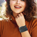 4pcs Retro Weave Leather Wristband Punk Charm Bangle Bracelet Men Women Jewelry