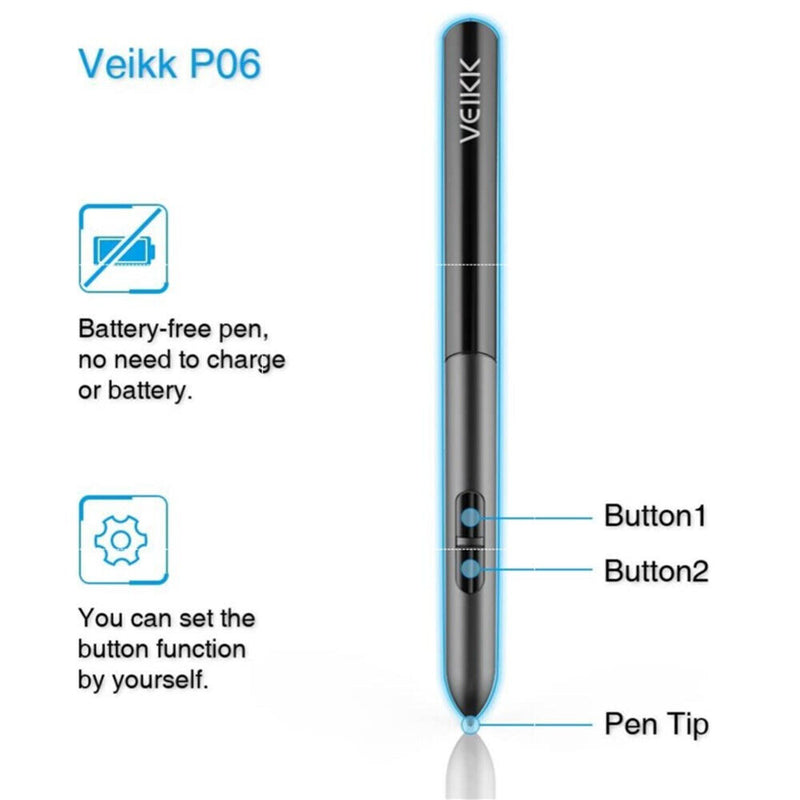 Drawing Tablet VEIKK S640 Graphic Drawing Tablet Ultra-Thin 6x4 Inch Pen Tablet