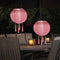 2* Solar Nylon Lantern Lamp Waterproof Hanging Light Festival Decor (Pink)