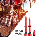 2pcs Bicycle Tubeless Valve Set Bike CNC Machined Anodized Tool (60mm Red) Newly