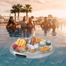Inflatable Drink Holder Water Floating Beer Beverage Cup Saucer Snack Tray