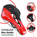 WEST BIKING Bicycle Saddle PU Leather MTB Hollow Seat Cushion (Black Red) Newly
