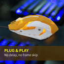 Computer Mouse, USB Wired 6 Buttons 2400dpi Optical Gaming Mice (Yellow)