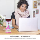 Liquid Motion Bubbler - Hourglass Liquid Timer Desk Ornament (Pink Green)