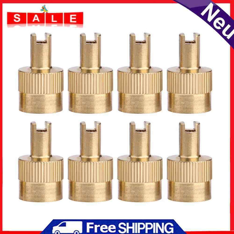 8pcs Slotted Head Valve Stem Caps with Core Remover Tool for Car Motorcycle
