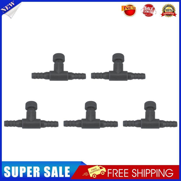 5pcs Aquarium Fish Tank Air Line Flow Control Regulate Valve Switch (Black)