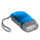 LED Hand Pressing Dynamo Flashlight Lamp Portable Hand Crank Torch (Blue) Newly