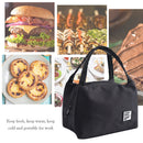 Waterproof Patch Lunch Bag Thermal Insulated Bento Case Handbag (Black) Newly