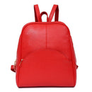 Korean Casual Backpack Women PU Leather Bag Shoulder Bag Girls Handbag(Red)