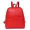 Korean Casual Backpack Women PU Leather Bag Shoulder Bag Girls Handbag(Red)