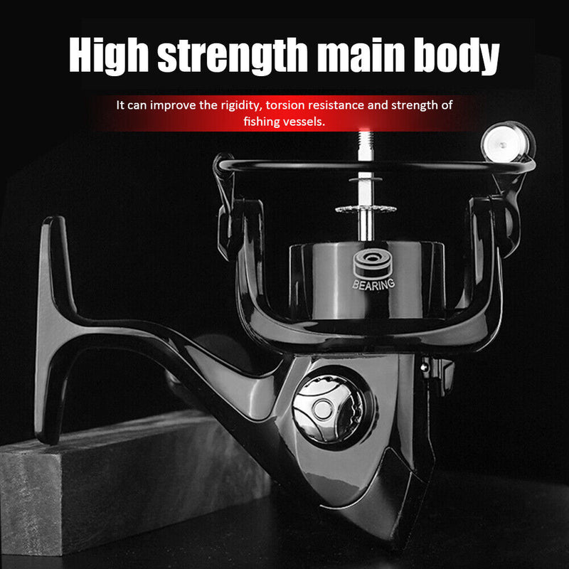 Spinning Fishing Reel Gear Ratio 5.2/1 Max Drag 8kg Carp Fishing Saltwater Wheel