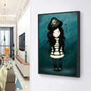 Oil Paint By Numbers Little Girl Coloring Picture Digital