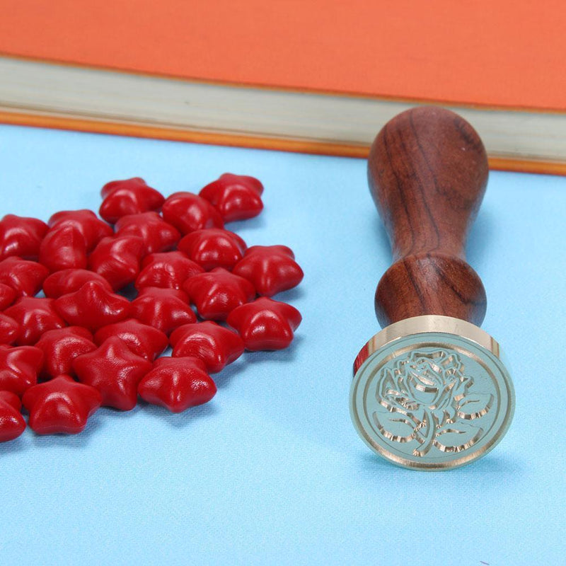 Copper Head Stamp DIY Paint Wax Envelope Sealing Seal with Wood Handle(m030
