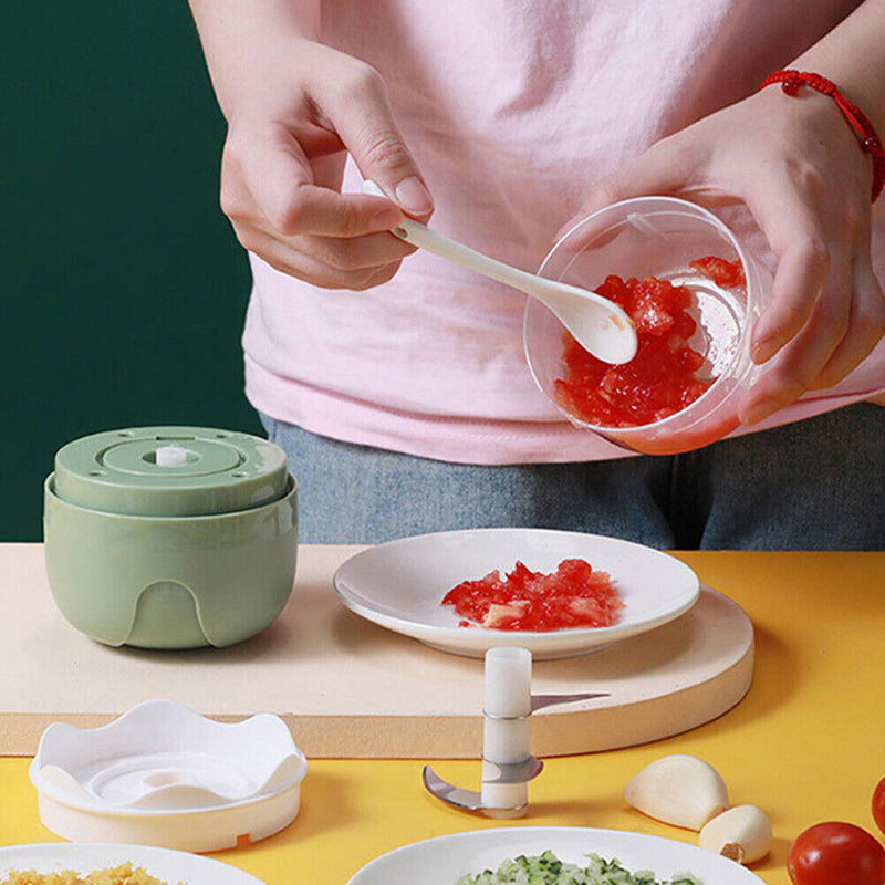 250ml Mini Electric Garlic Chopper Ginger Masher Vegetable Crusher (Green)