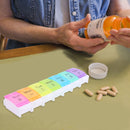7 Day Pill Medicine Storage Box Rainbow Tablet Weekly Organizer (With Word)