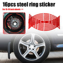 16pcs 18 inch Reflective Car Motorcycle Wheel Rim Stripe Stickers (Red) Newly
