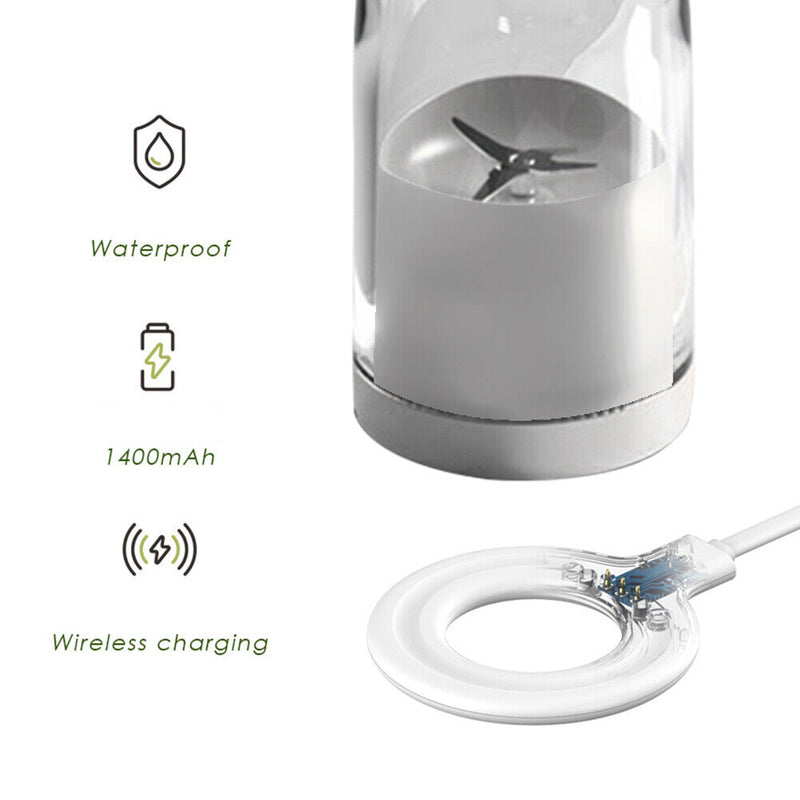 Portable Electric Juicer Blender Mini Fruit Mixers Home Juice Maker (White)
