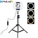 Vlogging LED Ring Light 3 Color Temperature with 110cm Tripod Video Light Kits