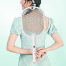 2 in 1 3500V Electric Flies Swatter Mosquito Trap Racket Bug Killer (White)