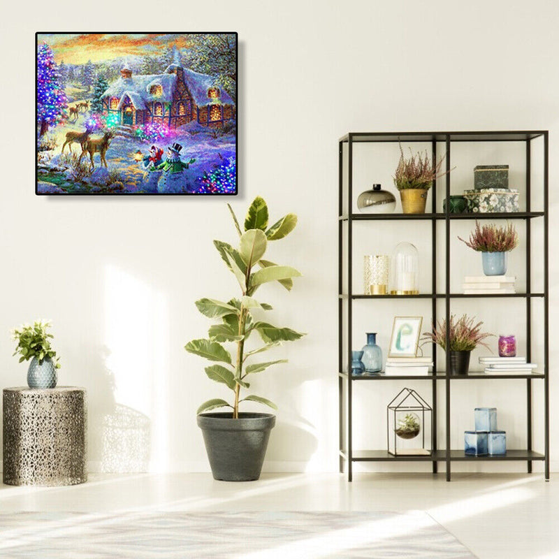 Snowman 5D Full Square Drill Diamond Painting DIY Christmas Decor Kids Gift