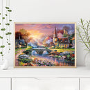 DIY Full Drill Square Diamond Painting Village Bridge Mosaic Kit (FC011)