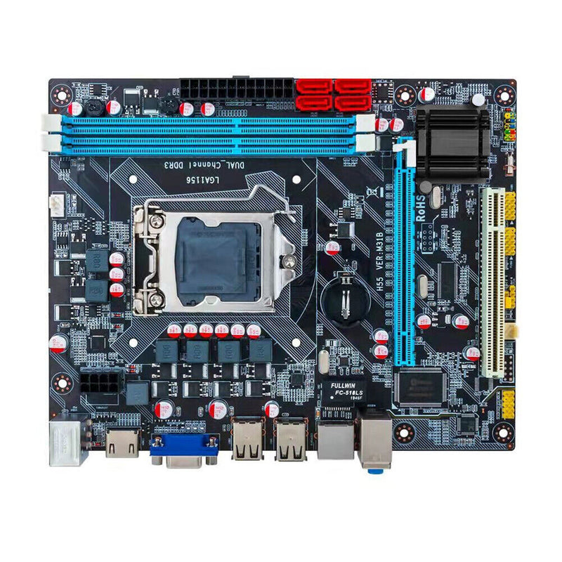 H55 Motherboard+Intel Core i5-760 CPU+2xDDR3 4G Memory for LGA1156 Boards Newly