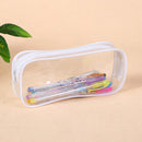 Waterproof Dust-proof PVC Transparent Pencil Case Zipper Pen Holder (White)