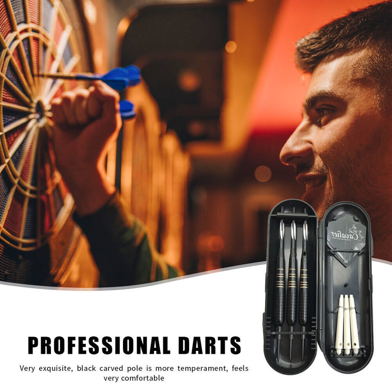 3x Steel Tip Aluminum Shaft Darts with Storage Box for Indoor Dartboard Gam