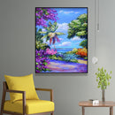Mosaic Rhinestone Picture Craft DIY Purple Plants Diamond Painting Poster Decor