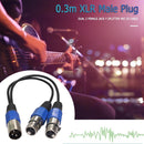 30cm 3-Pin XLR Male to Dual XLR Female Audio Microphone Cable Adapter Wire