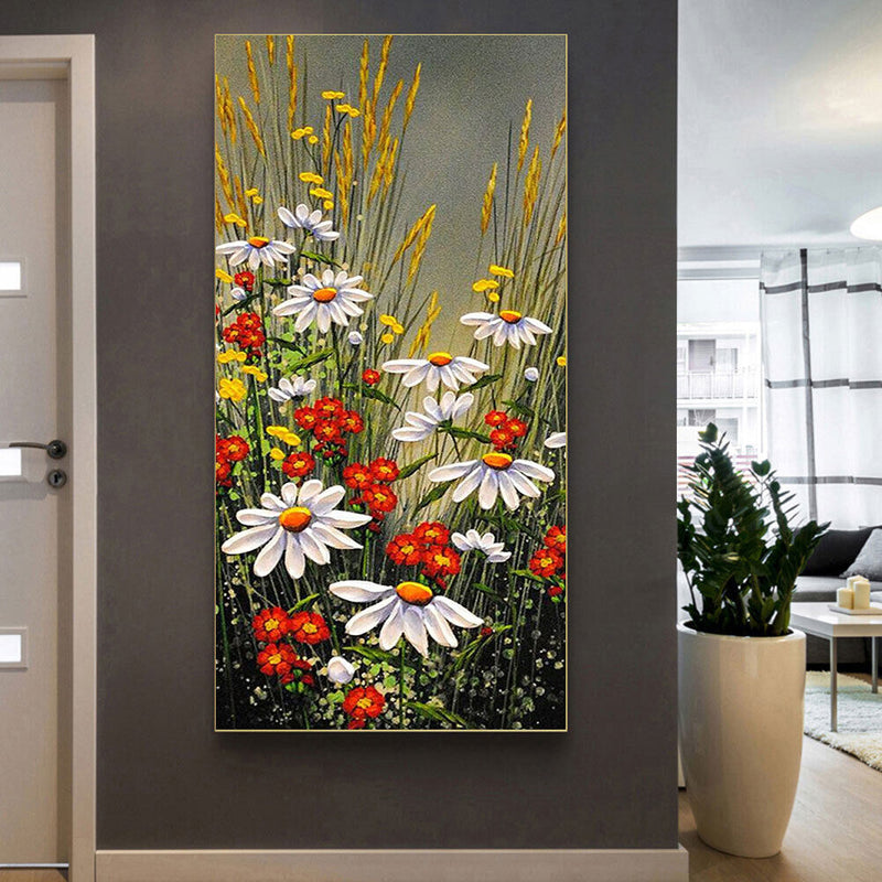 Flowers Oil Paint By Numbers Kits Canvas Picture Wall Art DIY Craft Coloring Set