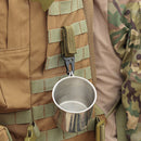 Outdoor Carabiner Keychain Nylon Hanging Webbing Buckle MOLLE Hook (Khaki) Newly