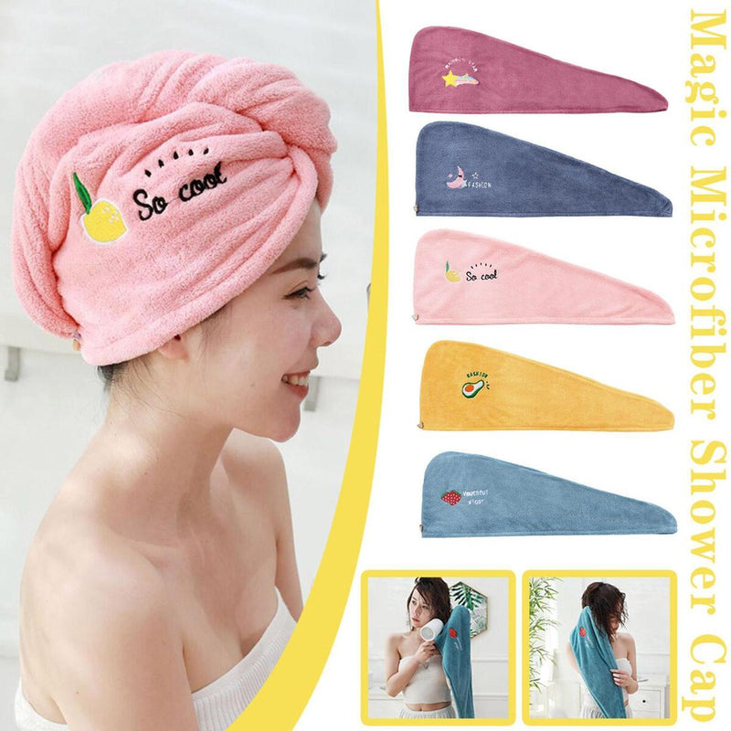 Hair Turban | Microfibre Head Wrap | Quick Dry Drying Bath Shower Hat Cap Pink~