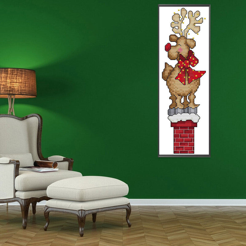 Subcross Stitch 14CT Cotton Thread Christmas Deer DIY Counted Embroidery