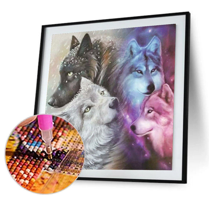 5D DIY Diamond Painting Kits Full Round Drill Wolves Rhinestone Art Crafts Home