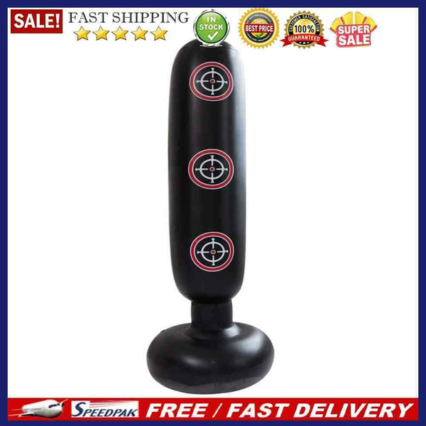 1.6m Inflatable Boxing Bag Training Pillar Tumbler Water Base Standing Sandba
