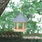 Garden Window Wooden Birdhouse Parrot Cage Bird Seeds Food Feeder (Blue)